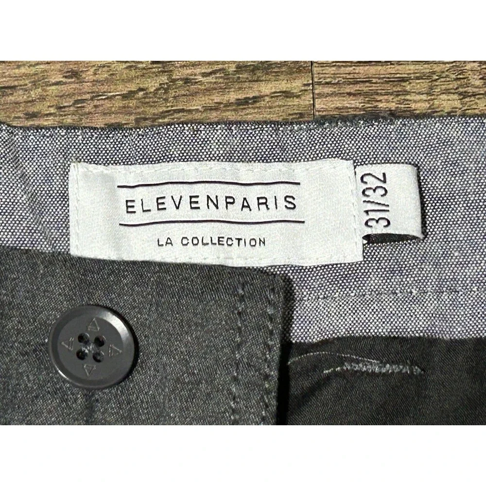 Eleven Paris Men's Charcoal Gray Chinos